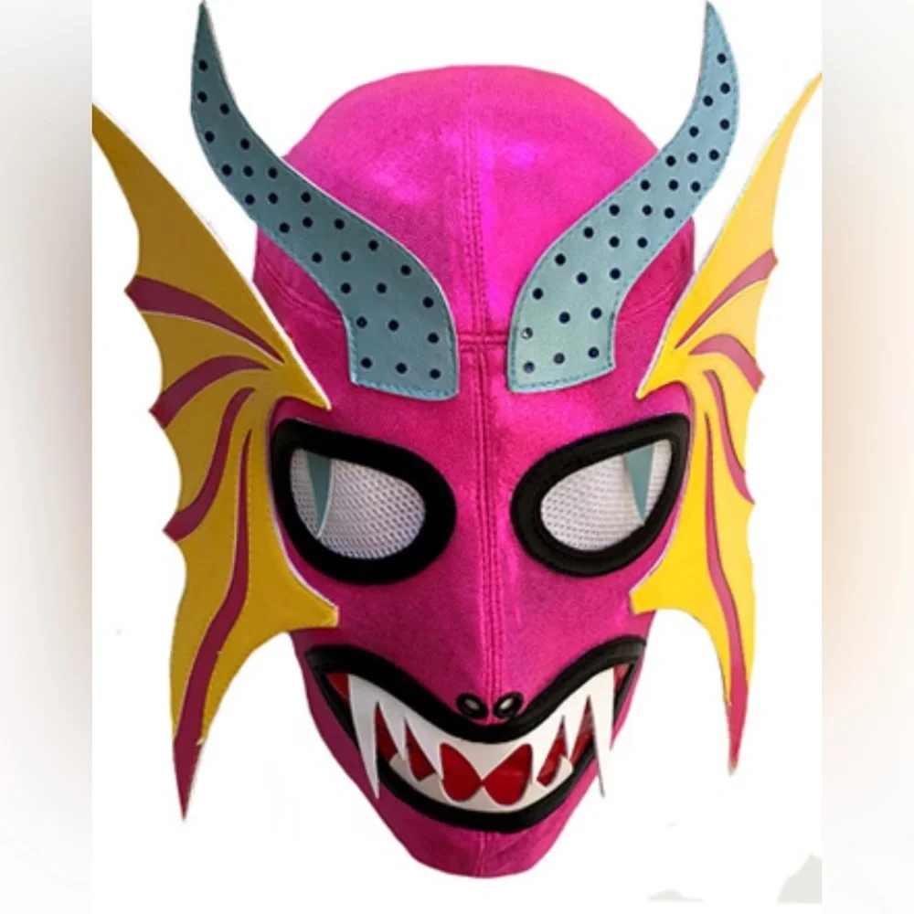 NWT Wresting pink and Yellow  Mask